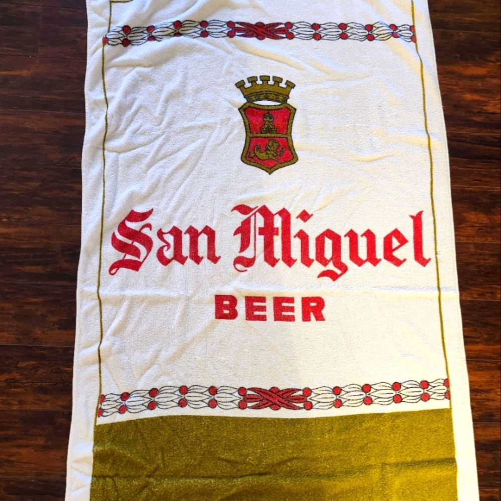 Vintage San Miguel Beer beach towel